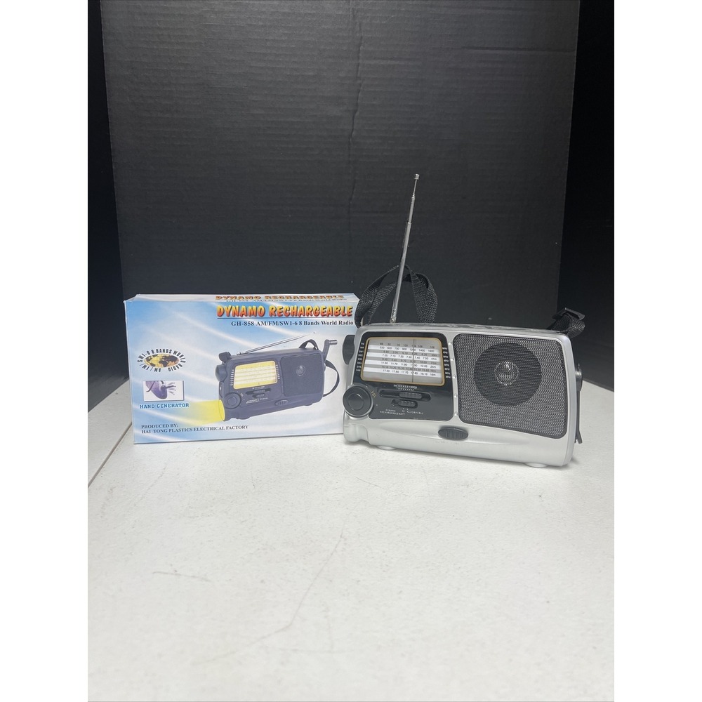 Dynamo Rechargeable GH- 858 AM/FM/SW 1-6 8 Band World Radio With Box Crank Radio